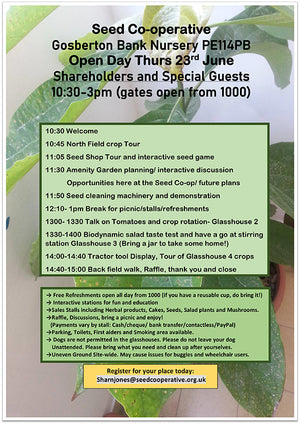 Open Day Thurs 23rd June: Shareholders and Special Guests